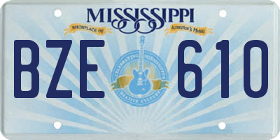 MS license plate BZE610