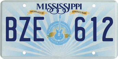 MS license plate BZE612