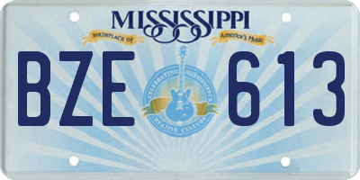 MS license plate BZE613