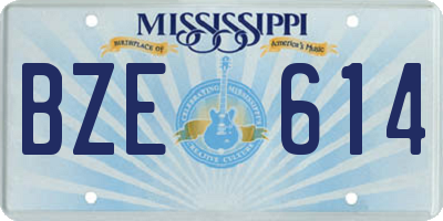 MS license plate BZE614