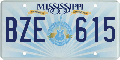 MS license plate BZE615