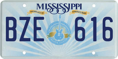 MS license plate BZE616