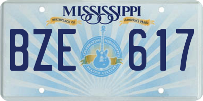 MS license plate BZE617