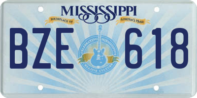 MS license plate BZE618