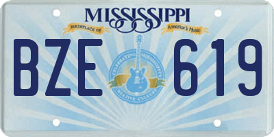 MS license plate BZE619