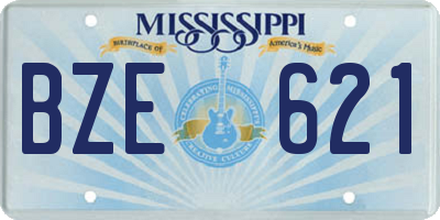 MS license plate BZE621