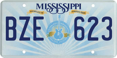 MS license plate BZE623