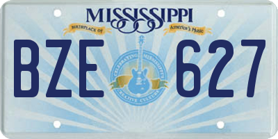 MS license plate BZE627