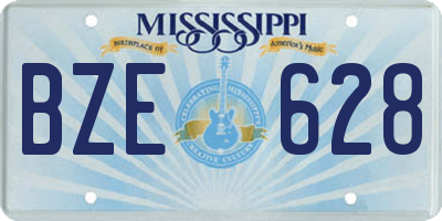 MS license plate BZE628