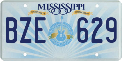 MS license plate BZE629