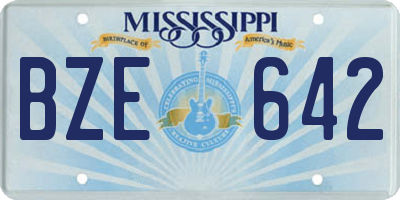 MS license plate BZE642