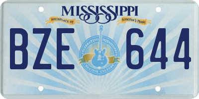 MS license plate BZE644