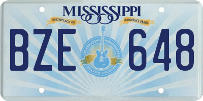 MS license plate BZE648