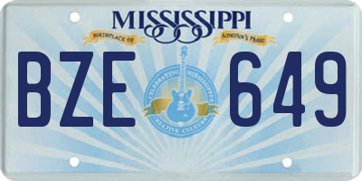 MS license plate BZE649