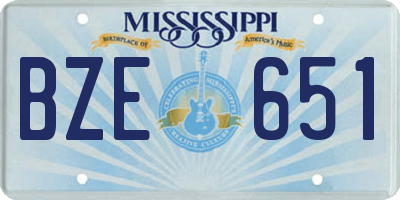 MS license plate BZE651