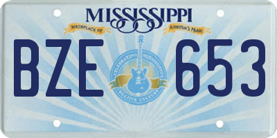 MS license plate BZE653
