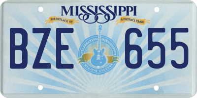 MS license plate BZE655