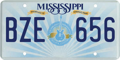 MS license plate BZE656