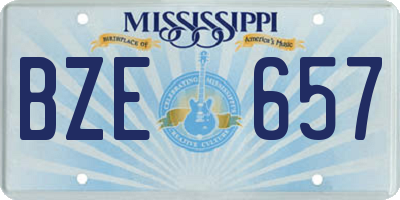 MS license plate BZE657
