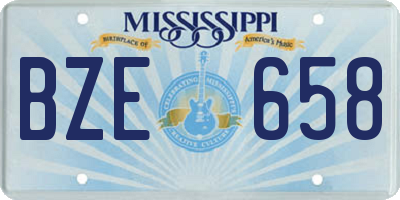 MS license plate BZE658