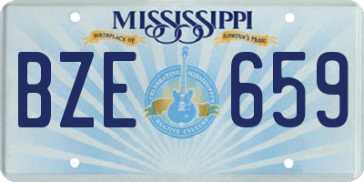 MS license plate BZE659