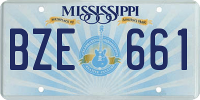 MS license plate BZE661