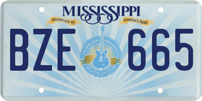 MS license plate BZE665