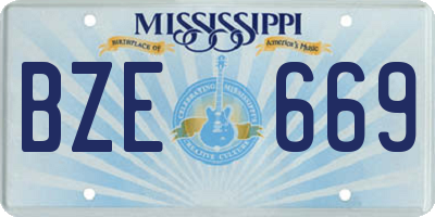MS license plate BZE669