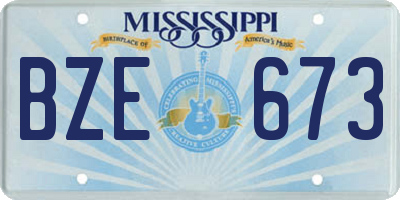 MS license plate BZE673