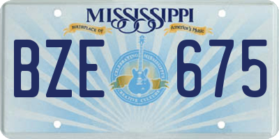 MS license plate BZE675