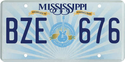 MS license plate BZE676