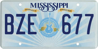 MS license plate BZE677