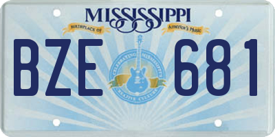 MS license plate BZE681