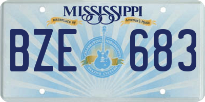 MS license plate BZE683
