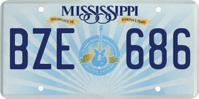 MS license plate BZE686