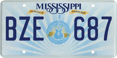 MS license plate BZE687