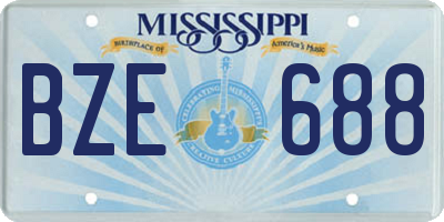 MS license plate BZE688