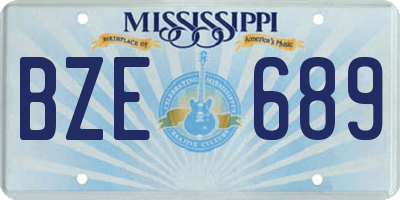 MS license plate BZE689
