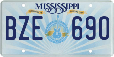 MS license plate BZE690