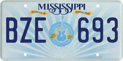 MS license plate BZE693