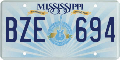 MS license plate BZE694