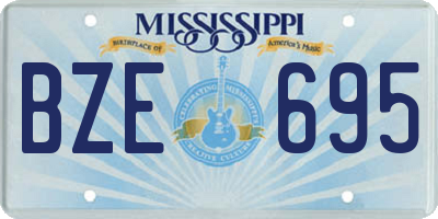 MS license plate BZE695