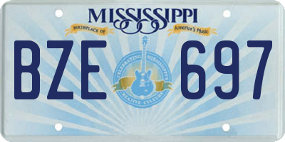 MS license plate BZE697