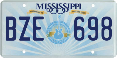 MS license plate BZE698