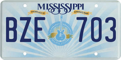 MS license plate BZE703