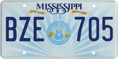 MS license plate BZE705