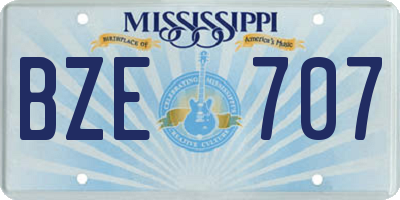 MS license plate BZE707