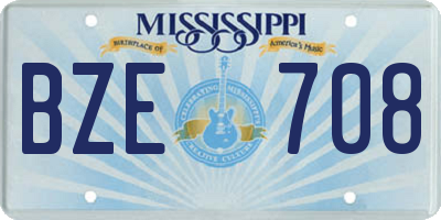 MS license plate BZE708