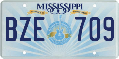 MS license plate BZE709