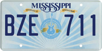 MS license plate BZE711